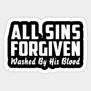 ALL SINS FORGIVEN WASHED HIS BLOOD Christian Bible-Inspired Design Sticker